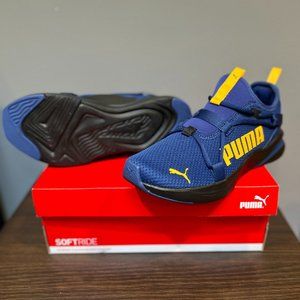 Puma Softride Rift Slip On Pop Jr, blazing blue tangerine, Boys Size 6.5